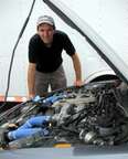 Overlooking my Z's engine at California Speedway