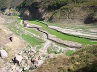 The river valley at the base of the canyon.