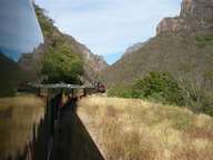 Our train against a scenic backdrop.